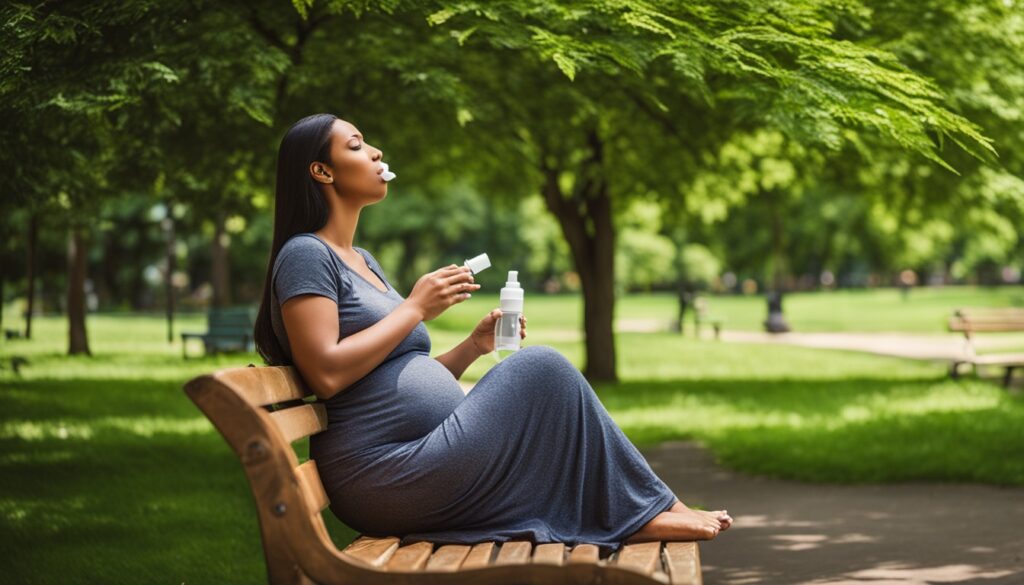 Pregnant woman with asthma